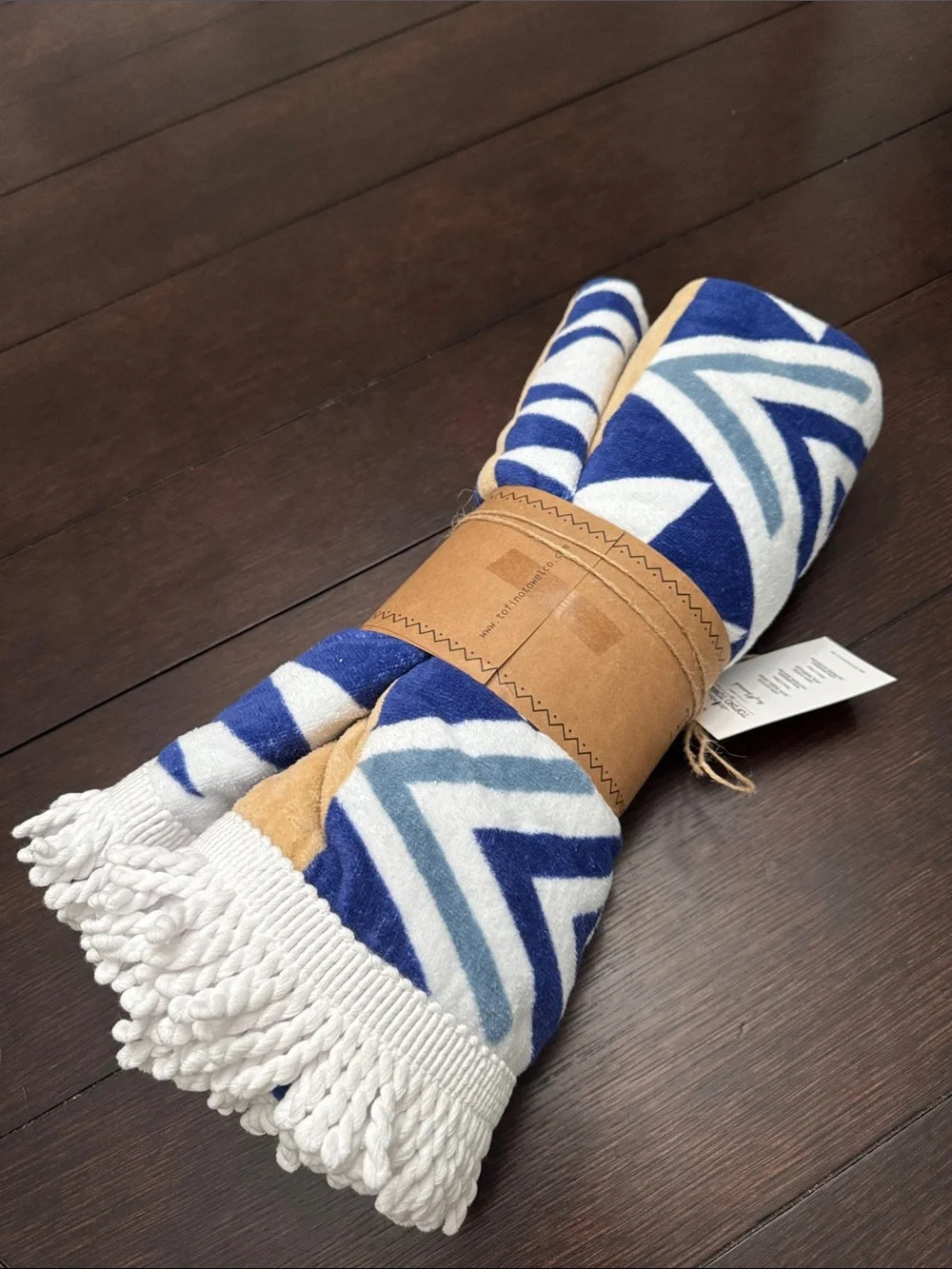 Tofino maverick cotton beach towel with Chevron aztec pattern Fringe hem
